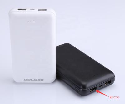 China Customized High Capacity Plastic Case Ultra Thin Dual USB 10000mah Charging Power Mobile Bank for sale