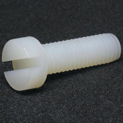 China Round Nylon natural color Slotted head Screw fasteners for sale