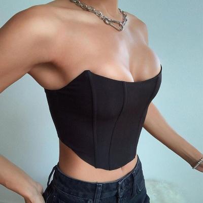 China Breathable DWT31 Black Short Tops For Women New Arrivals Women's Sexy Tube Tops Corset Crop Top for sale