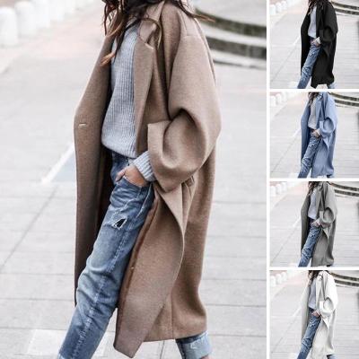 China Anti-Shrink ZWT57 Fashion Design Loose Winter Clothing Women Elegance Warm Clothing Double-faced Woolen Long Solid Color Coat for sale