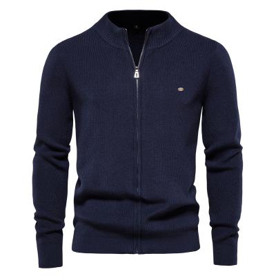 China Windproof 2022 New Autumn And Winter Cardigan Men's Sweater Zipper Solid Color Knitwear Men's Wear New Knit Coat for sale