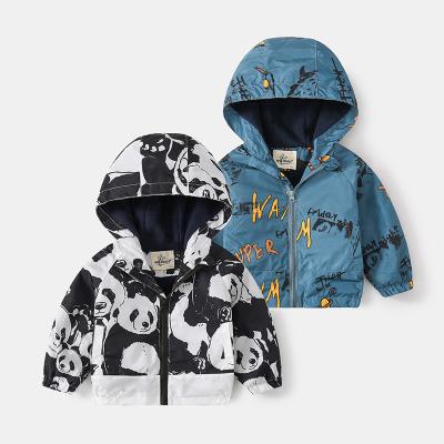 China Windproof Custom Design Kids Printed Outwear Windbreaker Raincoat Kids Boys Jackets Waterproof Jackets for sale