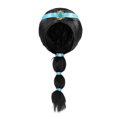 China Accessories Fashion Jasmine Black Wig Hair Accessories Princess Birthday Party Cosplay Dress Up Clothes Fiary Tale Cartoon Fancy for sale