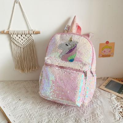 China Wholesale Daily School Lifestyle Glitter Unicorn Style Girls Backpack Kindergarten Children Kids School Backpack School Bag Children Backpack for sale