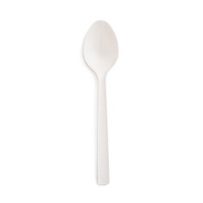 China BPI Certification Disposable Made in Taiwan Cornstarch PLA Biodegradable Spoon 16.5cm for sale