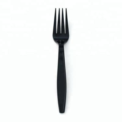 China Stocked Cutlery With Classic Black Color For Disposable Plastic Salad Fork for sale