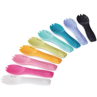 China 8cm PS Plastic Disposable Design Coffee Ice Cream Spork Dessert for sale