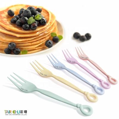 China Disposable Pastel Colored Plastic Waffle Fork for sale