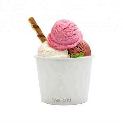 China Disposable White Taiwan Ice Cream Paper Custom Printed Gelato Cup for sale