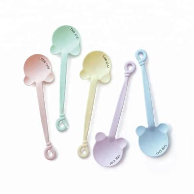 China Stocked Made in Taiwan Toddler Kids Birthday Party Disposable Tableware Plastic Pastel Single Spoon for sale