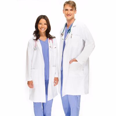 China Cheap 100% White Cotton Hospital Doctor Medical Uniform Uniform Lab Coat for sale