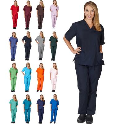 China Comfortable Unisex Medical Scrubs Nursing Uniforms Hospital Scrub Tops And Pants Uniform Clothing for sale