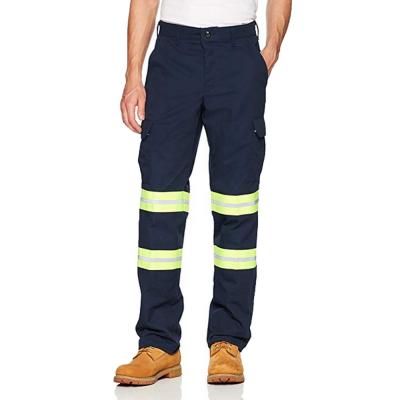 China Heavy Duty Reflective Workwear Mens Anti-Static Oil Strip Labor Cargo Pants for sale