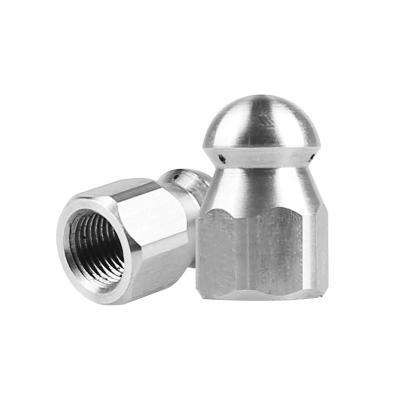 China Sewer Cleaning SPS 1/8 Inch Female Stainless Steel Hose Nozzle High Pressure Hose Cleaning Rotary Sewer Jetter Nozzle for sale