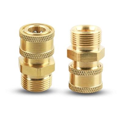 China Residual SPS High Pressure Joint Fittings 1/4 Inch Quick Release M22 Brass Copper Connector for sale