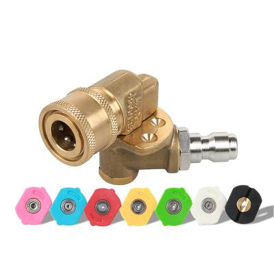 China Quick Connecting Pressure Washer Nozzle Tips Adapter Coupler Swivel Cleaning Swivel Spout For High Pressure Washer for sale