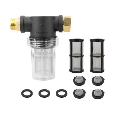 China Car 3/4 Inch Garden Hose Water Filter Attachment Pressure Water Inlet Filter With Mesh Screen Home Garden Mini Filter for sale