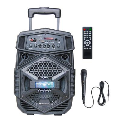 Κίνα LED Colorful Light Running Woofer 8 Inch Outdoor Speaker LED Party Karaoke ISB Trolley Speaker With Wheels προς πώληση