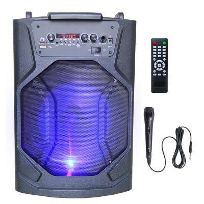 중국 Cheap Colorful LED Light Factory PA Speaker Powered Tripod Friendly Sound Box 8 Inch Outdoor Party Speaker 판매용