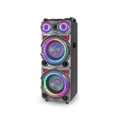 China Colorful LED Light 15 Inch Portable Subwoofer Loudspeaker BT PA Speaker System With Built-in Microphone for sale