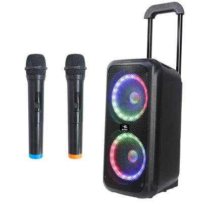 China Colorful Light Bass Trolley Speaker Super Woofer, TWS Bass Portable Speaker High Fidelity Super Woofer, DJ Box LED Sound System for sale