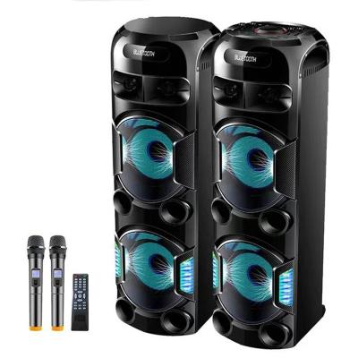 중국 Colorful Light Blue LED Tooth Karaoke 800W Party Wireless Speaker w/FM Radio/AUX/USB/TF Card 판매용