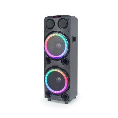 중국 Wholesale High Quality Wooden Colorful Lightweight Portable Woofer Speaker LED Party Trolley Wireless Speaker 판매용