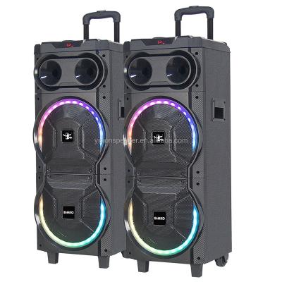 China Hot selling colorful LED light 10 inch wireless party speaker, caixa de som, outdoor karaoke cart speaker for sale