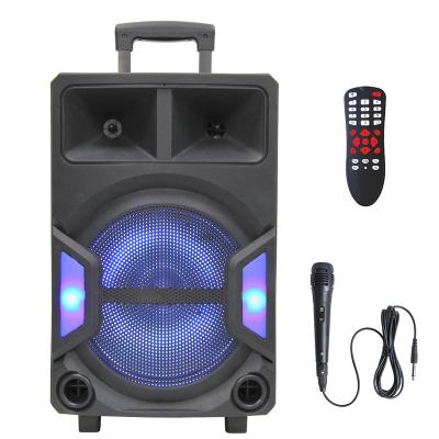 China Colorful LED light free sample 12 inch portable usb woofer speaker, audionic speaker, cart speaker with MIC for sale