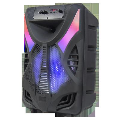 China Colorful woofer speakers home theater system music free sample portable LED light USB trolley wireless speaker for sale