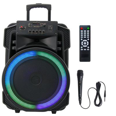 China Colorful LED light sound system speaker box portable 15 inch super bass speaker usb tws subwoofer for sale