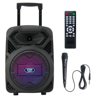 China LED Light Colorful Super Bass Portable Speaker 8 Inch Woofer High Fidelity Outdoor Part Led Active Speaker for sale