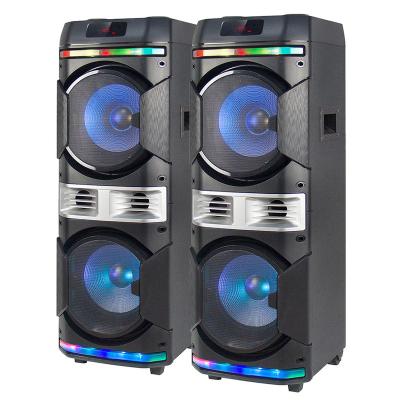 China Colorful LED RGB Light Audio, Portable Home Active Bass Speaker, Dual 12 Inch High Fidelity Speaker with Wireless MIC for sale