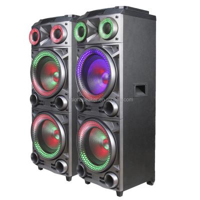 China Large Power Colorful DJ Bass Speakers Active LED Light Outdoor Stage Pairs Professional Speaker With USB/SD/FM/Blue Tooth/Microphone à venda