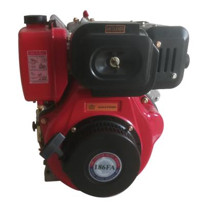 China 186FA Model Air Cooled Single Cylinder Diesel Engine Genuine Partss With Muffler And Air Filter for sale