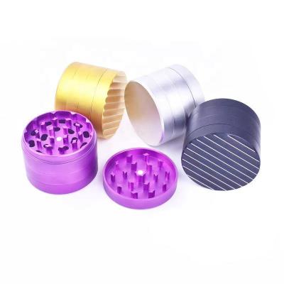 China Wholesale Custom Logo 4 Piece 63mm Aluminum Alloy Metal CNC Grinder Grinder With Wavy Lined Lid for sale