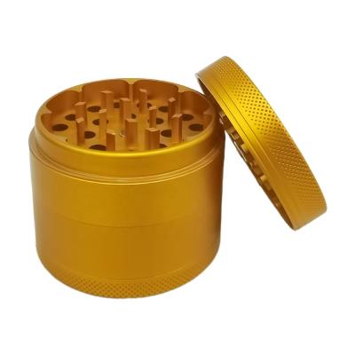 China 2.2 Inch 55mm New Design High Quality Aluminum Gold 4 Layers Zinc Dry Grinder Pepper Herb Spice Sheet for sale