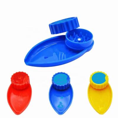 China Hard plastic material hot sale! Excellent Quality Home Use Leaf 2-Piece Tub Shape Plastic Smoking Crusher Colorful Container Cigarette Crusher for sale