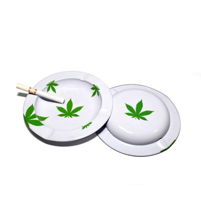 China Custom Round Smoking Logo Metal Tray Smoking Accessories Metal Rolling Tray Metal Ashtray Premium Quality For Smoking for sale