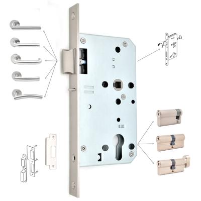 China European standard public building 7255ZN SUS304 latchlock with DIN18251 /EN12209/EN1634/EN1670 in hotel/hospital in project HANRUI brand lock for sale