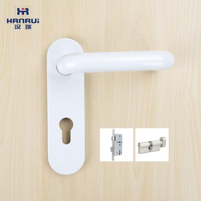 China Modern White Nylon Fire Resistance Door Lever Handle for Fire Rared Fireproof Door and Clean and Medical Doors for sale