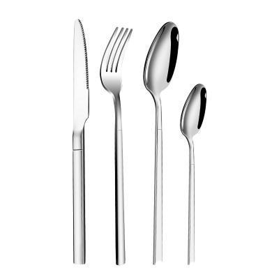 China Sustainable Hot Sale Spoons Forks Knives Stainless Steel Cutlery Set Metal Dinnerware Set Steak Knife Fork Spoon Set for sale