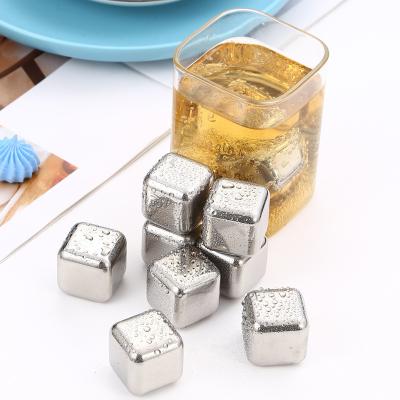 China Viable Hot Products 304 Stainless Steel Ice Cube Set Reusable Metal Ice Cube Ice Set Whiskey Wine Beer Beverage Frozen Particles for sale