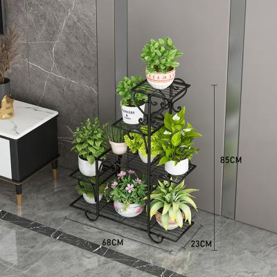 China Modern Creative Multilayer Indoor Wrought Iron Floor Plant Stand Flower Pot Rack for sale