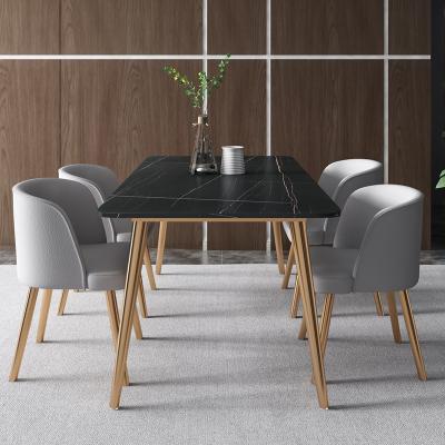 China (Other) Adjustable Modern Dining Top Sinter Stone 4 Person Dining Table And Chair for sale