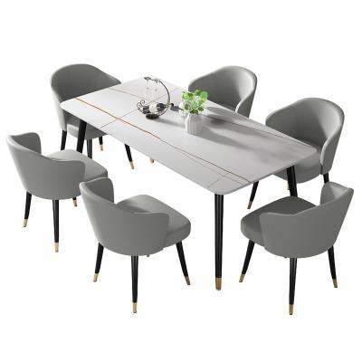 China No Popular Modern Home Dining Table Set With Rectangular Marble Table Dining Table And Chair for sale