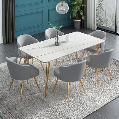 China (Other) household ultra modern and simple rectangular dining table adjustable nordic marble top dining table for sale