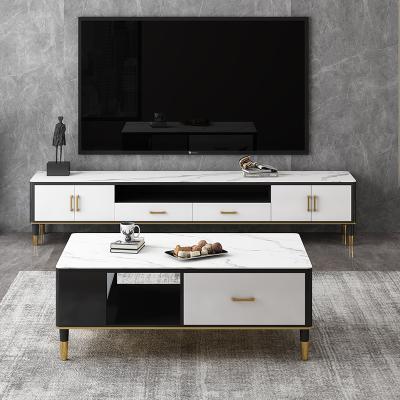 China Wholesale New Modern Simple Style Modern Design TV Stand White Marble Office Cabinets For Living Room Furniture for sale