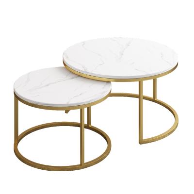 China Modern Simple Modern Coffee Table Northern Europe Light Rock Dish Tea Table Luxury Combination for sale