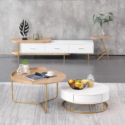 China (Other) High quality modern simple style adjustable round tea table coffee table for living room home furniture for sale